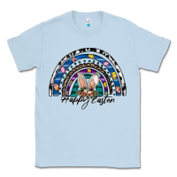 Dusty Blue happy easter rainbow Classic Tee - CowhideDigitalArt
