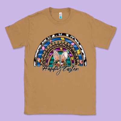 Happy Easter Rainbow Classic Tee Designed By Cowhidedigitalart