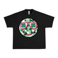 Black st patrick's smiley Urban Heavy Tee - MaliasSmallBusiness