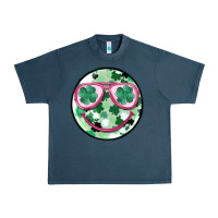Midnight Navy st patrick's smiley Urban Heavy Tee - MaliasSmallBusiness
