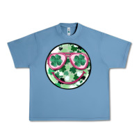 Pebble Blue st patrick's smiley Urban Heavy Tee - MaliasSmallBusiness