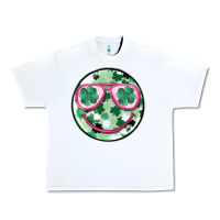 White st patrick's smiley Urban Heavy Tee - MaliasSmallBusiness