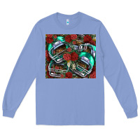 Colony Blue floral american football  helmet Long Sleeve Tee - NancyCooperArtShop