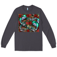 Smoke floral american football  helmet Long Sleeve Tee - NancyCooperArtShop