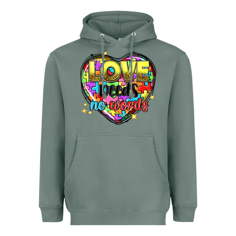 Love Needs No Words Heavyweight Hoodie by NancyCooperArtShop | Teevron