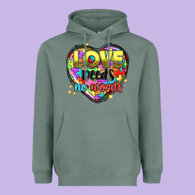 Love Needs No Words Heavyweight Hoodie Designed By Nancycooperartshop