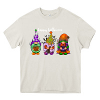 Cream happy halloween gnomes white Heavy Core Tee - RacoonDesign
