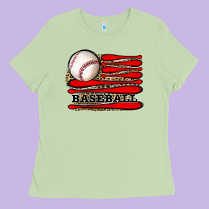 Leopard Baseball Flag Ladies Tee Designed By Jahusdesignshop