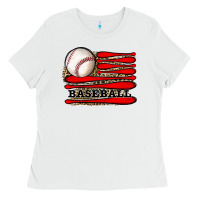 White leopard baseball flag Ladies Tee - JahusDesignShop