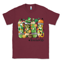 Burgundy retro patricks day teacher life Classic Tee - MaliasSmallBusiness