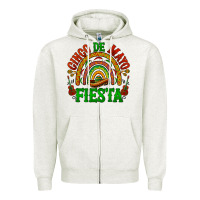 Oatmeal Heather cinco de mayo fiesta rainbow Zipper Hoodie - BarkalooDesign