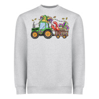 Heather Grey mardi gras tractor Heavyweight Sweatshirt - MaliasSmallBusiness