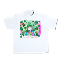 White st patrick's gnome Urban Heavy Tee - MaliasSmallBusiness