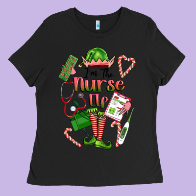 Im The Nurse Elf Ladies Tee Designed By Fadigitalartstudio