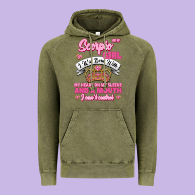 As A Scorpio Girl Zodiac Girls Vintage Hoodie Designed By Jasminsmagicworld