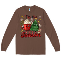 Chestnut 'tis the season with christmas tree and hot cocoa Long Sleeve Tee - MaliasSmallBusiness
