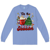 Colony Blue 'tis the season with christmas tree and hot cocoa Long Sleeve Tee - MaliasSmallBusiness