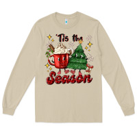 Mushroom 'tis the season with christmas tree and hot cocoa Long Sleeve Tee - MaliasSmallBusiness