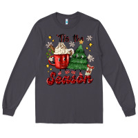 Smoke 'tis the season with christmas tree and hot cocoa Long Sleeve Tee - MaliasSmallBusiness