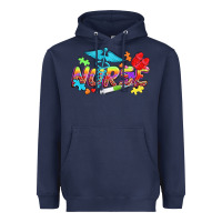 Navy Autism Nurse Heavyweight Hoodie - NancyCooperArtShop