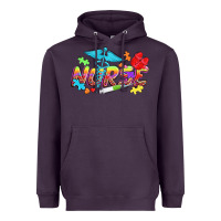 Plum Autism Nurse Heavyweight Hoodie - NancyCooperArtShop