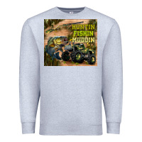 Heather Grey huntin fishin muddin Premium Sweatshirt - TumblerDesignByShophia