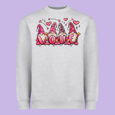 Love Gnomes Valentine's Day Heavyweight Sweatshirt Designed By Maliassmallbusiness