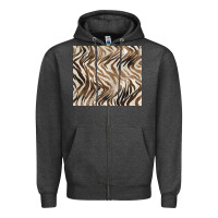 Charcoal Heather brown zebra Zipper Hoodie - BarkalooDesign