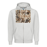 Dove Grey brown zebra Zipper Hoodie - BarkalooDesign
