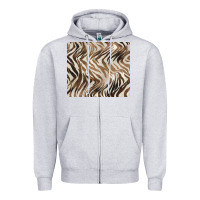 Heather Grey brown zebra Zipper Hoodie - BarkalooDesign