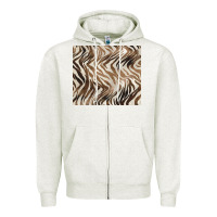 Oatmeal Heather brown zebra Zipper Hoodie - BarkalooDesign