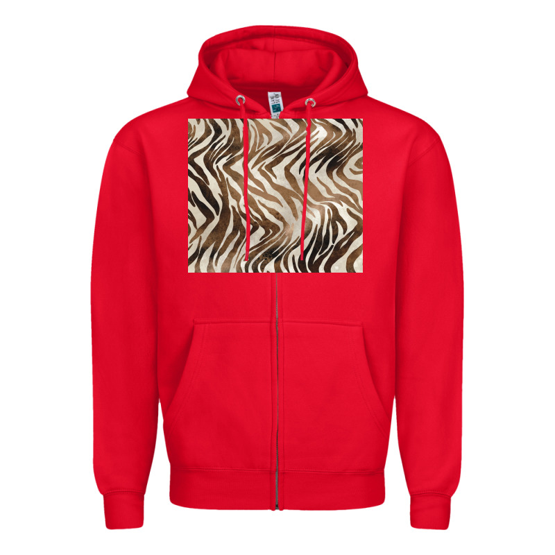 Brown Zebra Zipper Hoodie by BarkalooDesign | Teevron