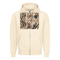 Sandshell brown zebra Zipper Hoodie - BarkalooDesign