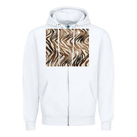 White brown zebra Zipper Hoodie - BarkalooDesign