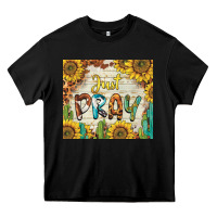 Black just pray Heavy Core Tee - BarkalooDesign