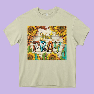 Just Pray Heavy Core Tee Designed By Barkaloodesign
