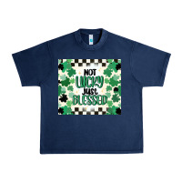 Navy not lucky just blessed Urban Heavy Tee - MaliasSmallBusiness