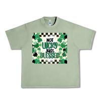 Oil Green not lucky just blessed Urban Heavy Tee - MaliasSmallBusiness