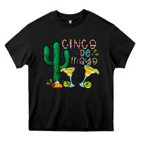 Black cinco de mayo cactus Heavy Core Tee - CowhideDigitalArt