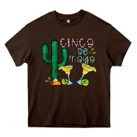 Chocolate Brown cinco de mayo cactus Heavy Core Tee - CowhideDigitalArt