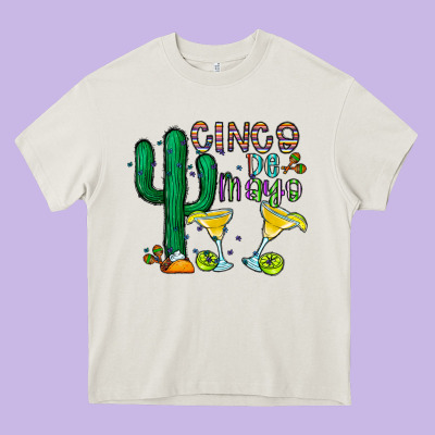Cinco De Mayo Cactus Heavy Core Tee Designed By Cowhidedigitalart