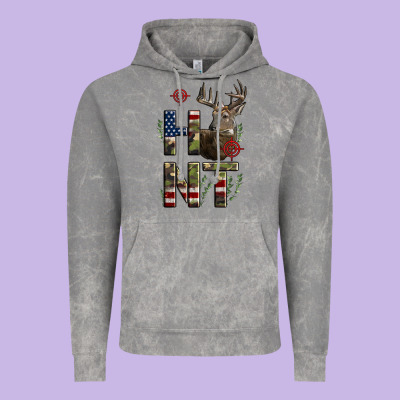 Deer Hunting Usa Flag Vintage Hoodie Designed By Lillyallendesigns