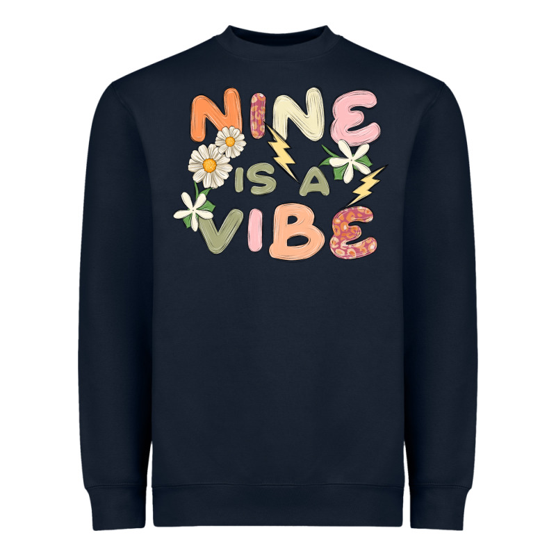 Nine Is A Vibe Heavyweight Sweatshirt by MaliasSmallBusiness | Teevron