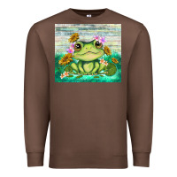 Chestnut frog with sunflower Premium Sweatshirt - TumblerDesignByShophia