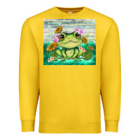 Lemon frog with sunflower Premium Sweatshirt - TumblerDesignByShophia