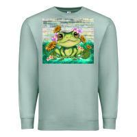 Seafoam frog with sunflower Premium Sweatshirt - TumblerDesignByShophia
