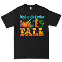 Black just a girl who loves fall Premium Tee - AdoDesignShop