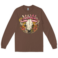 Chestnut bullskull mama Long Sleeve Tee - NancyCooperArtShop
