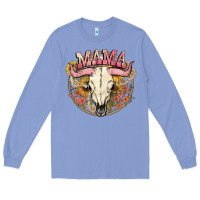 Colony Blue bullskull mama Long Sleeve Tee - NancyCooperArtShop