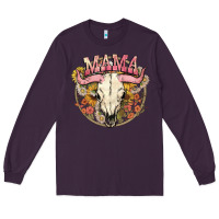 Plum bullskull mama Long Sleeve Tee - NancyCooperArtShop